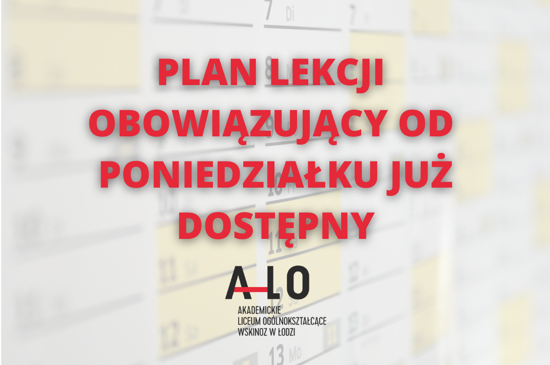 Plan lekcji już na stronie!